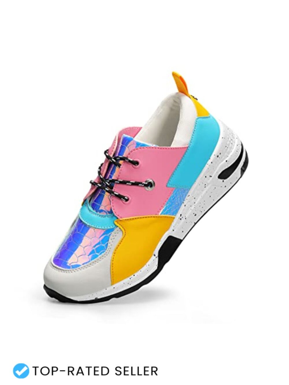 Women's High Heel Wedge Sneakers Platform Retro Lace Up Casual Shoes